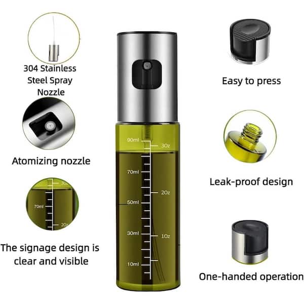 3.38oz Food-grade Glass Dark Green Oil Sprayer Bottle Olive Oil