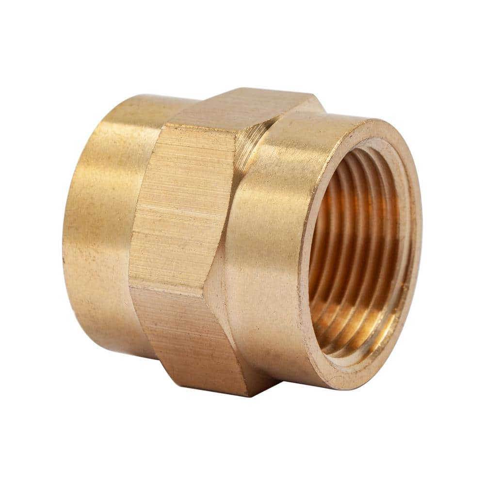 LTWFITTING 3/4 in. FIP Brass Pipe Coupling Fitting (5-Pack) HF991205 ...