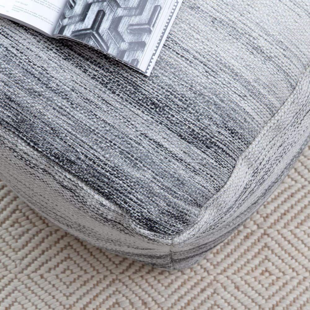 Caledonia Pouf Gray/Ivory - Anji Mountain: Handmade, Square, Unupholstered, Fair Trade Certified