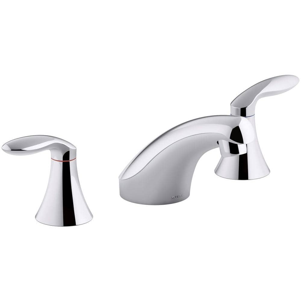 Sleek Polished Chrome Double Handle Low Arc Bathroom Faucet