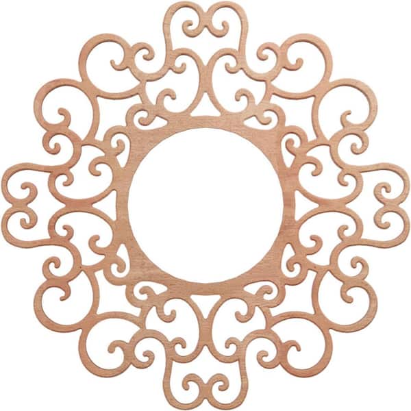 Ekena Millwork 0.375 in. x 7.625 in. x 20 in. Wood Medallion Moulding