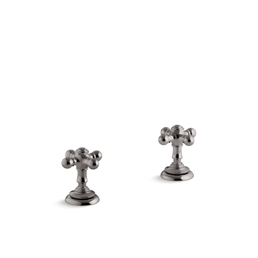 KOHLER Artifacts Cross Bathroom Sink Faucet Handles in Vibrant Titanium ...