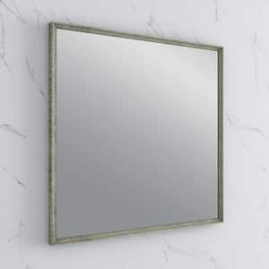 Formosa 32 in. W x 32 in. H Square Framed Wall Mounted Bathroom Vanity Mirror in Sage Gray
