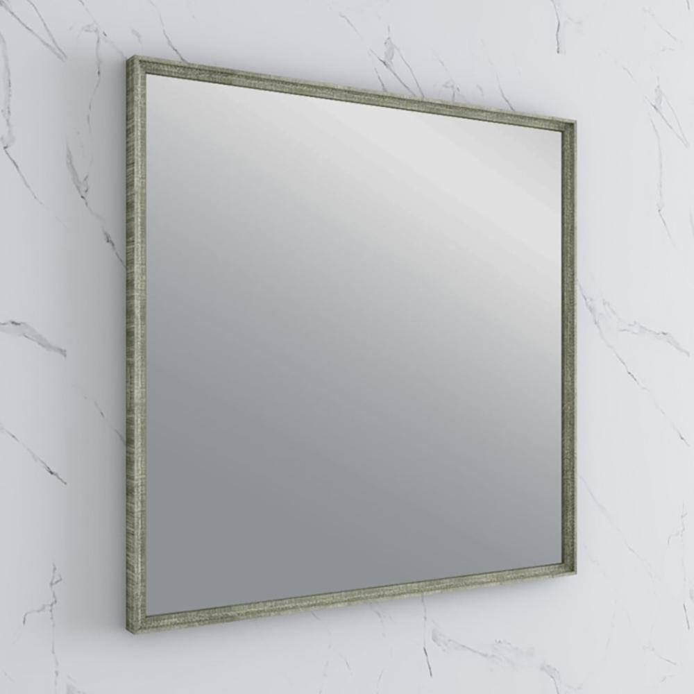 Formosa Sage Gray 32" Square Wood Framed Bathroom Vanity Mirror