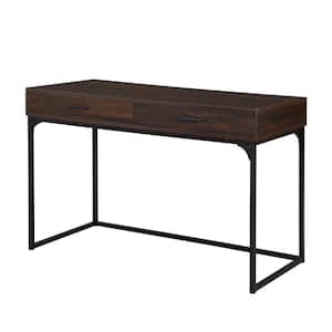Horatio 47.25 in. Rectangle Elm Wood Top 2 drawer Writing Desk