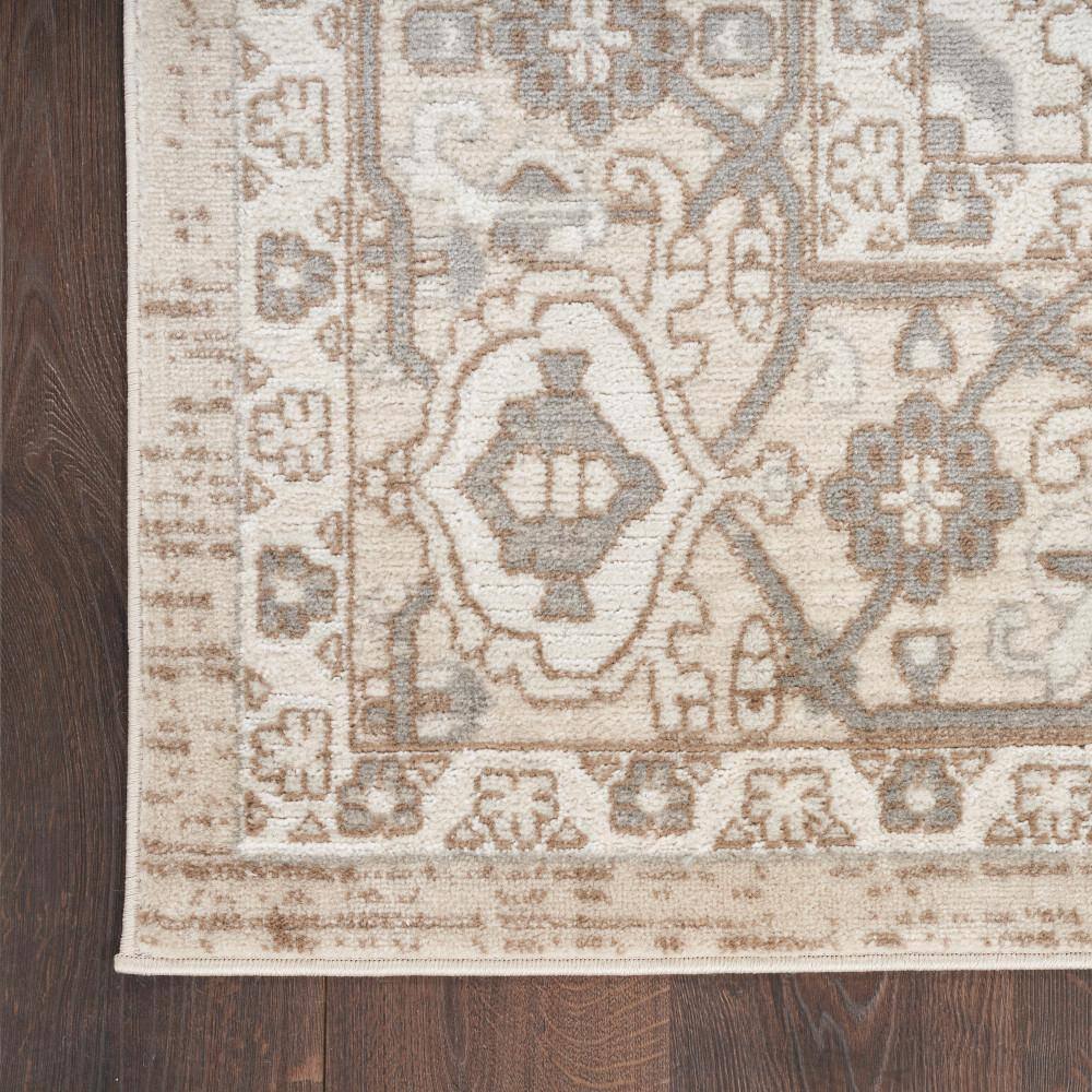 Beige Rectangular Floral Synthetic 8' x 10' Area Rug