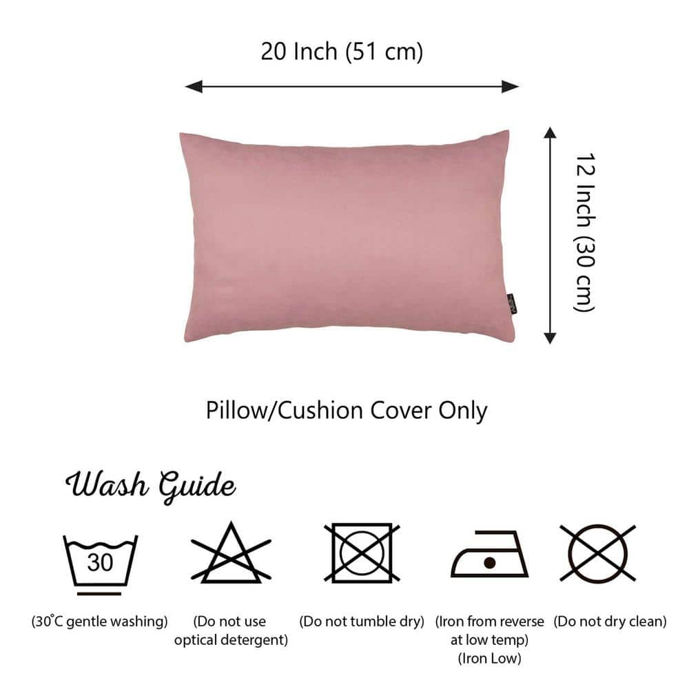 Light Pink Polyester Lumbar Pillow Covers Set of 2