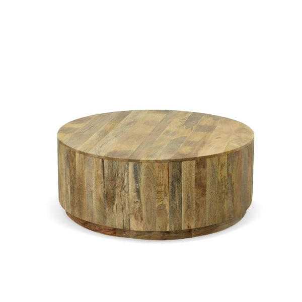 Carolina Chair and Table Tamia 42 in. Natural Round Wood Top Coffee Table