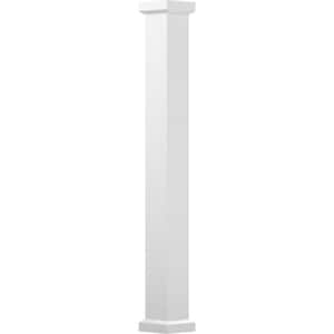 8' x 5-1/2" Endura-Aluminum Empire Style Column, Square Shaft (Load-Bearing 12,000 LBS), Non-Tapered, Gloss White