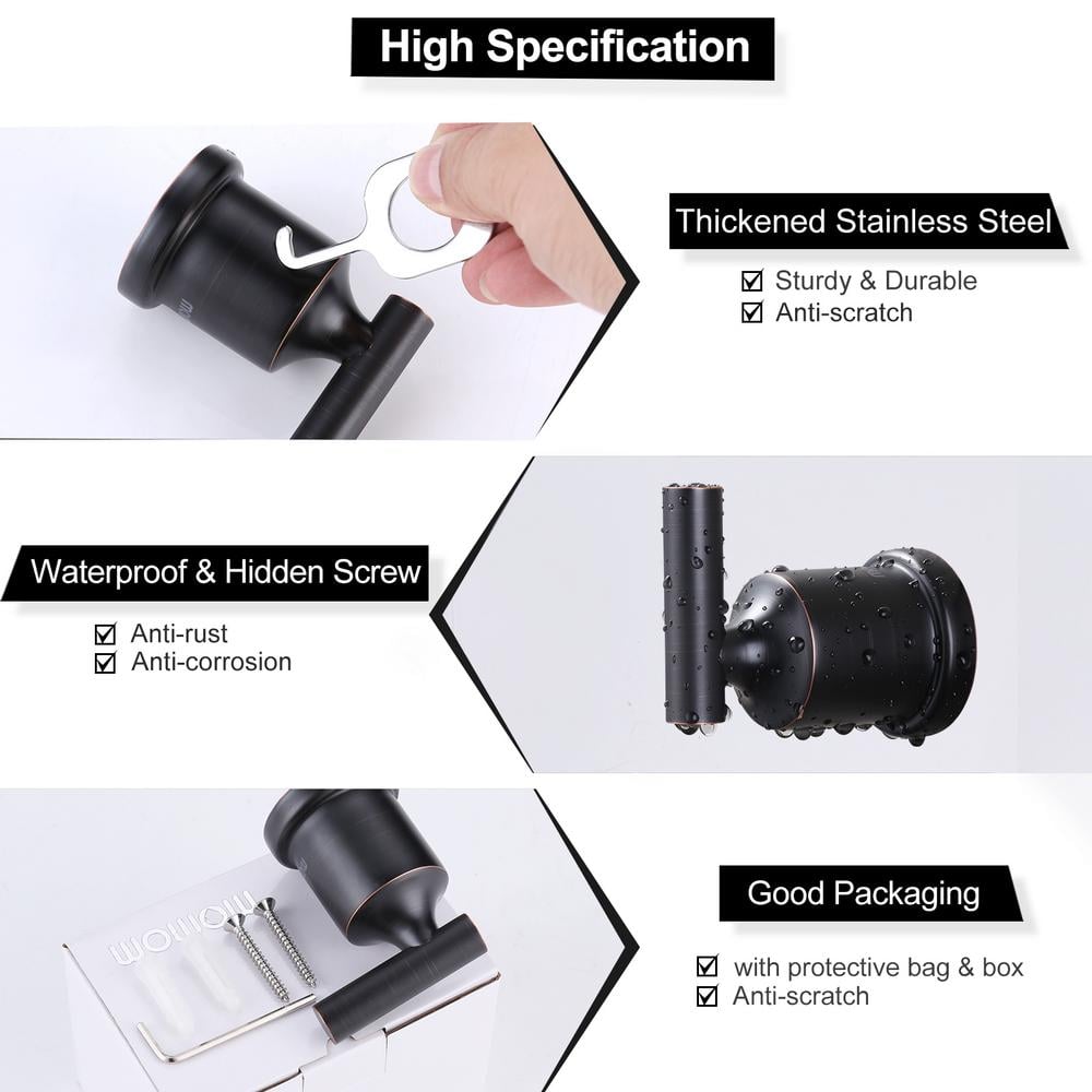Oil Rubbed Bronze 3-Piece Metal Bathroom Hardware Set