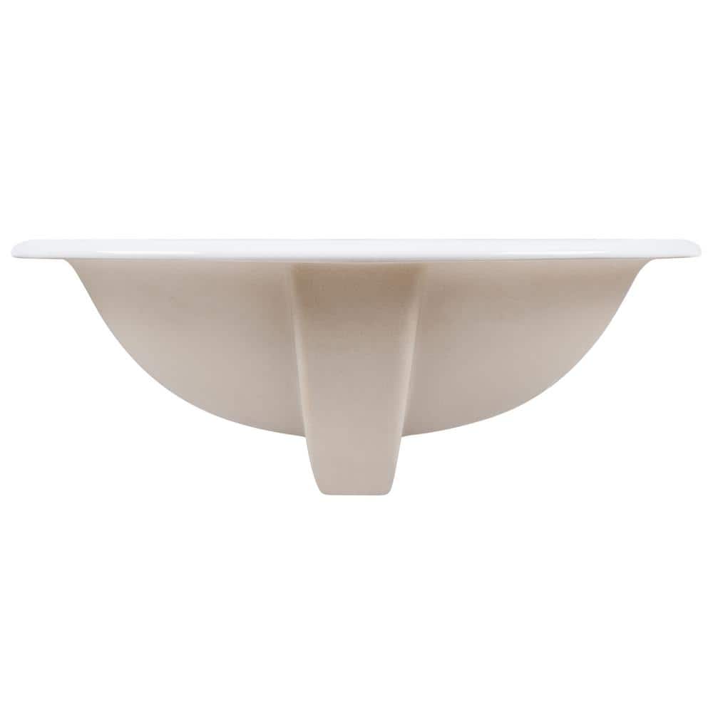 20'' x 17'' White Ceramic Oval Drop-In Bathroom Sink