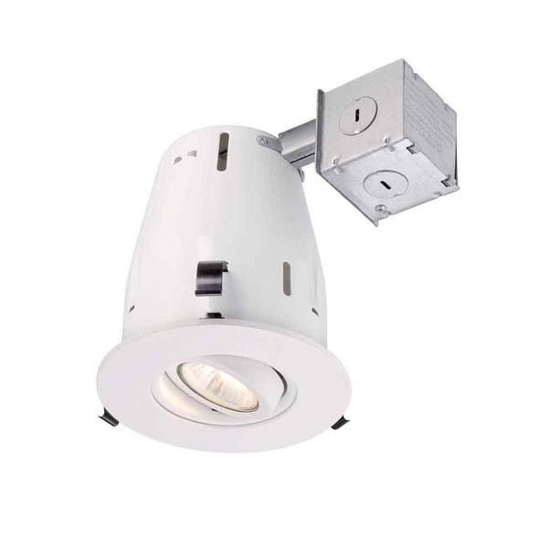 Commercial Electric 4 in. White Recessed Gimbal Kit