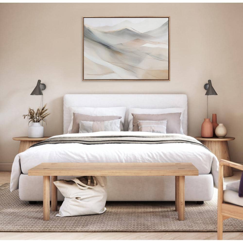 Gold Framed Abstract Mystic Mountain Landscape Canvas Art, 32" x 42"