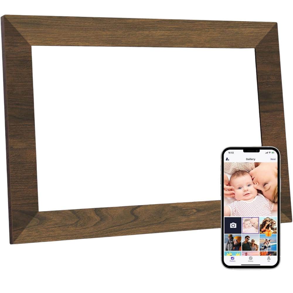10.1 in. WiFi IPS Touch Screen Digital Photo Frame with 32GB Storage, SD Card Slot, Auto-Rotate in Wood Grain - (1-Pack) price history on PriceWatchPro