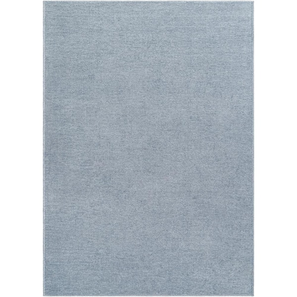 Quebec Denim 8 ft. x 10 ft. Machine-Washable Solid Indoor Area Rug