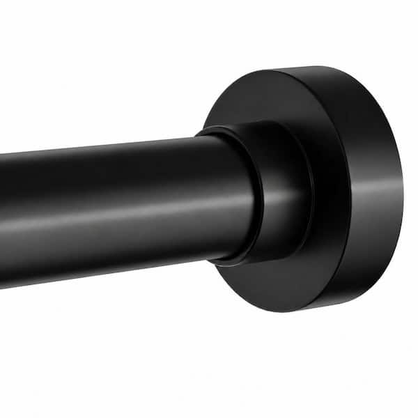 Matte Black Metal Adjustable Tension Shower Curtain Rod for Bathroom and Window 34 in. to 66 in. Easy Install