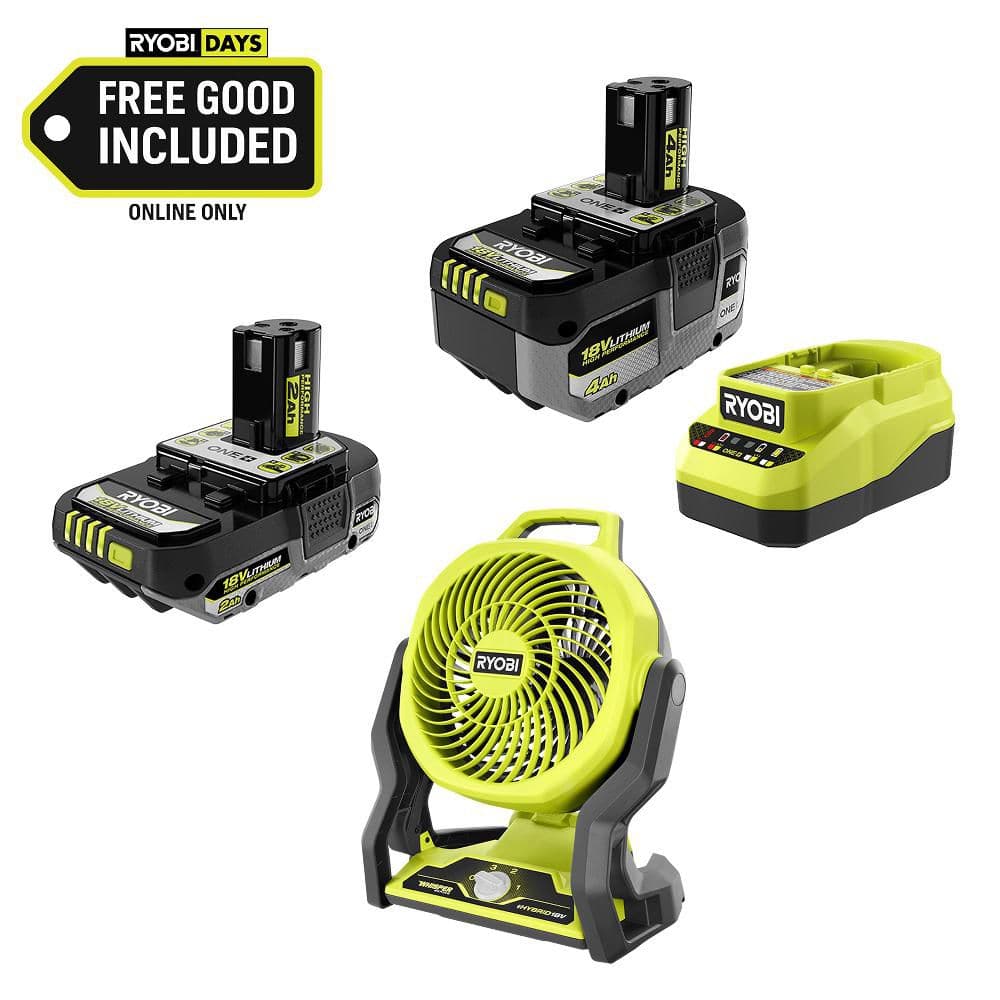 RYOBI ONE+ 18V HIGH PERFORMANCE Kit w/ 4.0 Ah Battery, 2.0 Ah