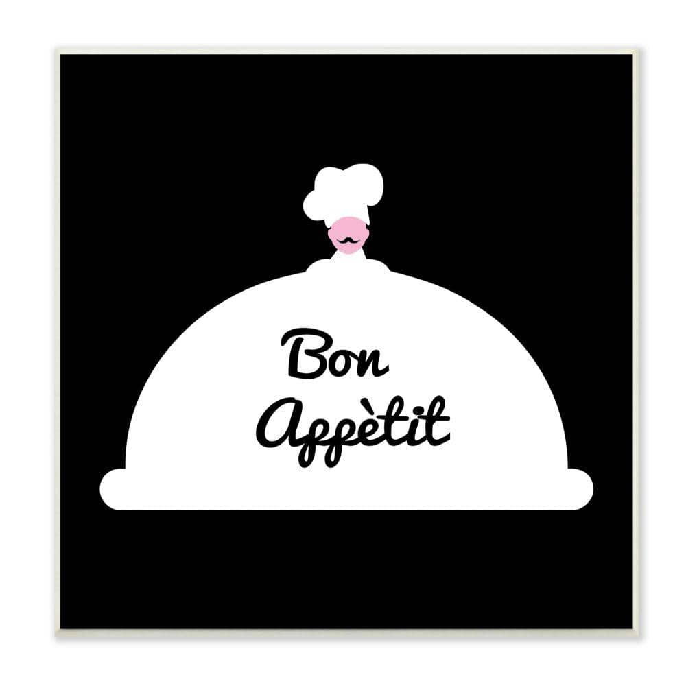 Bon Appetit Phrase Mustache Chef Modern Design by Atelier Poster Unframed Food Wood Wall Art Print 12 in. x 12 in -  Stupell Industries, ai-237_wd_12x12