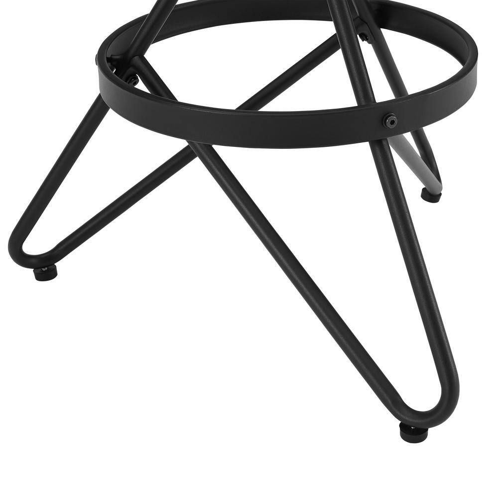 Kalen Brown Wood and Matte Black Metal Adjustable Swivel Barstool Set