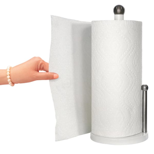 Home Basics Wall Mounted Plastic Paper Towel Holder in White HDC51532 - The  Home Depot