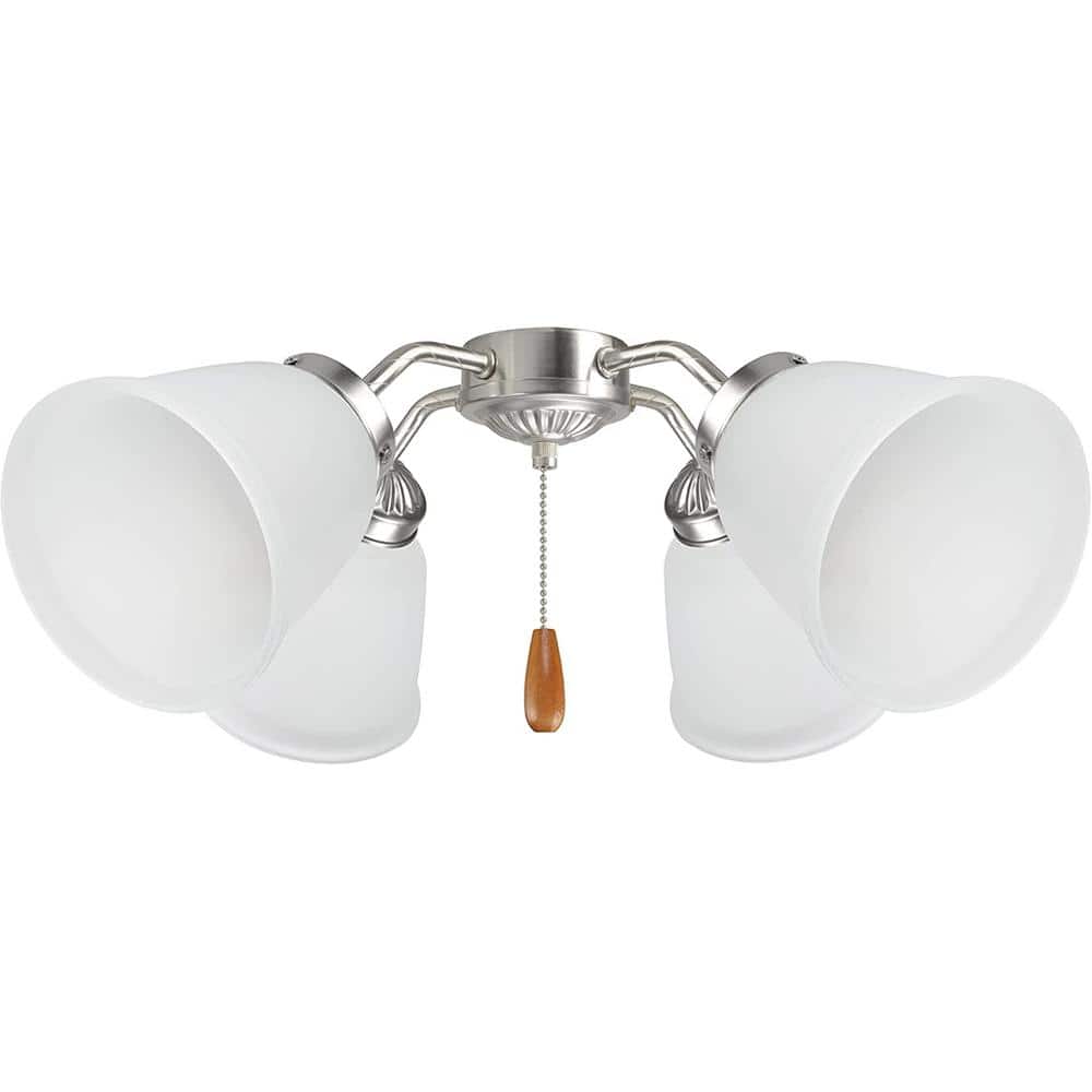 Transitional Frosted Glass Bell Ceiling Fan Replacement Shade Set