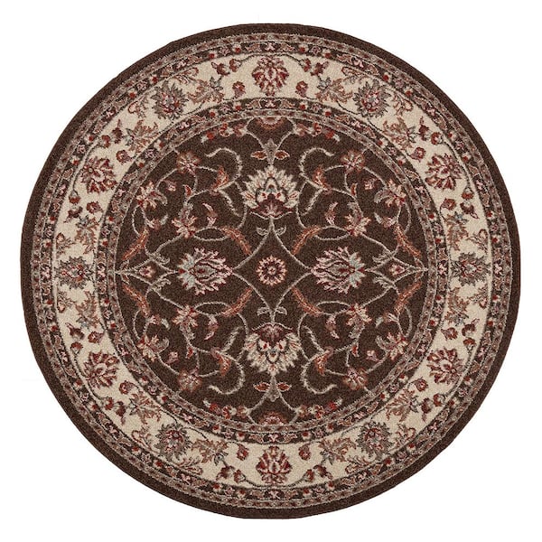Concord Global Trading Chester Sultan Brown 5 ft. Round Area Rug