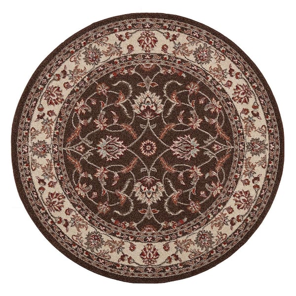Concord Global Trading Chester Sultan Brown 8 ft. Round Area Rug