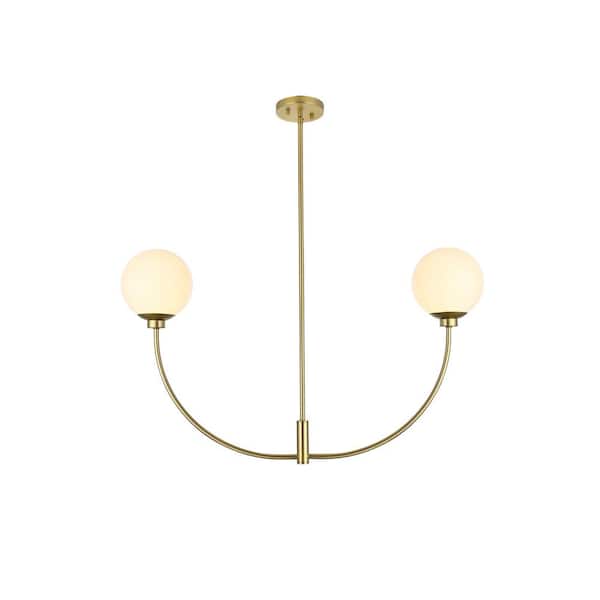 Unbranded 42 in. Home Living 2-Light Black Chandelier with No Bulbs Included