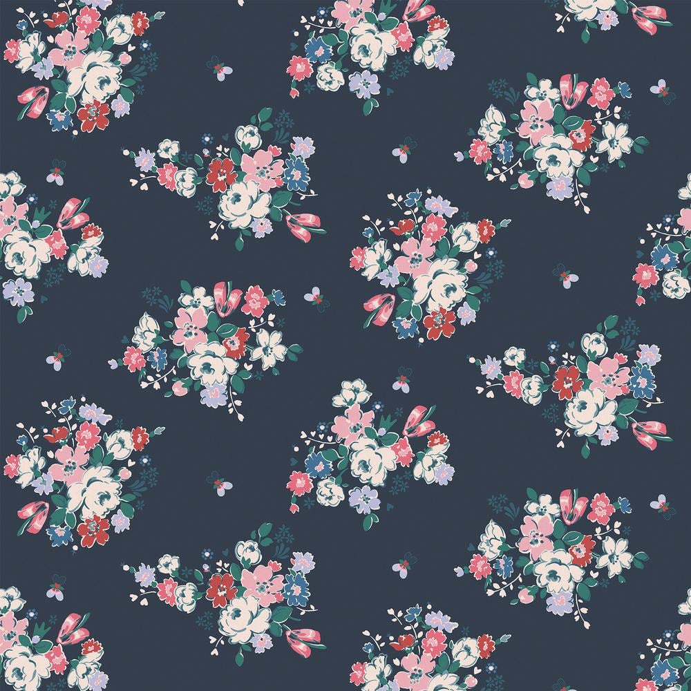 Clifton Floral Navy Wallpaper Sample