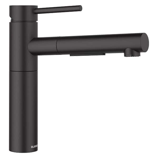 Alta II 8.9 in. H Pull Out Sprayer Kitchen Faucet in Matte Black with 140° Spout Swivel