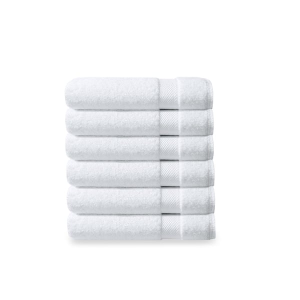 Delara White Solid 100% Organic Cotton Luxuriously Plush Wash Cloths (Set of 6)