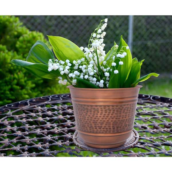 Rattan Wrapped Metal Planter With Round Handles