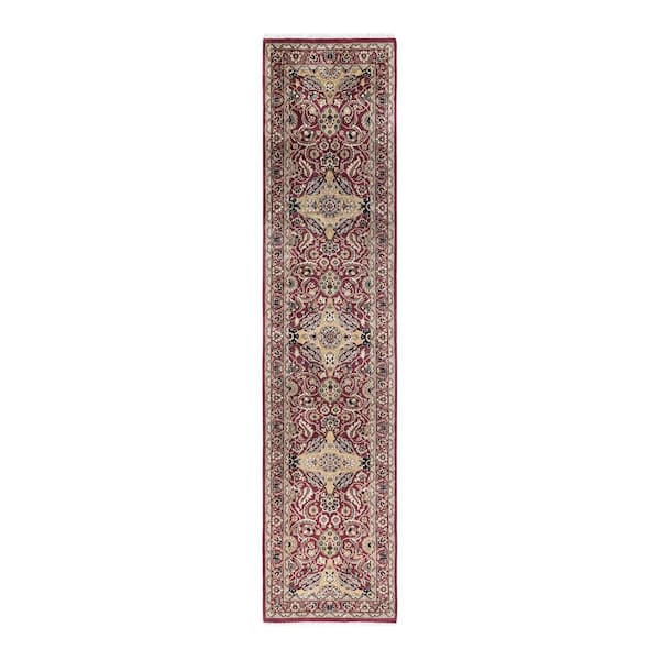 Solo Rugs Mogul One-of-a-Kind Traditional Pink 2 ft. 2 in. x 10 ft. 1 in. Oriental Area Rug