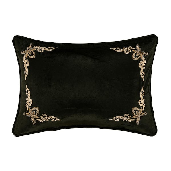 J QUEEN NEW YORK INC Montecito Black Polyester Boudoir 13x19" Decorative Throw Pillow