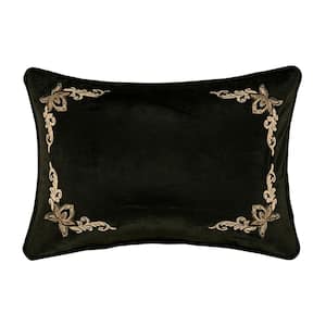Montecito Black Polyester Boudoir 13x19" Decorative Throw Pillow
