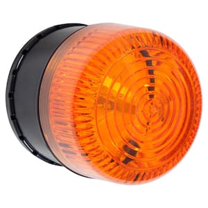 9-Volt Battery Backup, Round, Amber Select-Alert Siren and LED Strobe Wired Alarm Kit with Mini Controllers