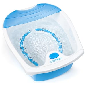 Foot Massage Spa Bath with Smooth Bubble Massage Nodes and Arch Toe-Touch Control in Blue