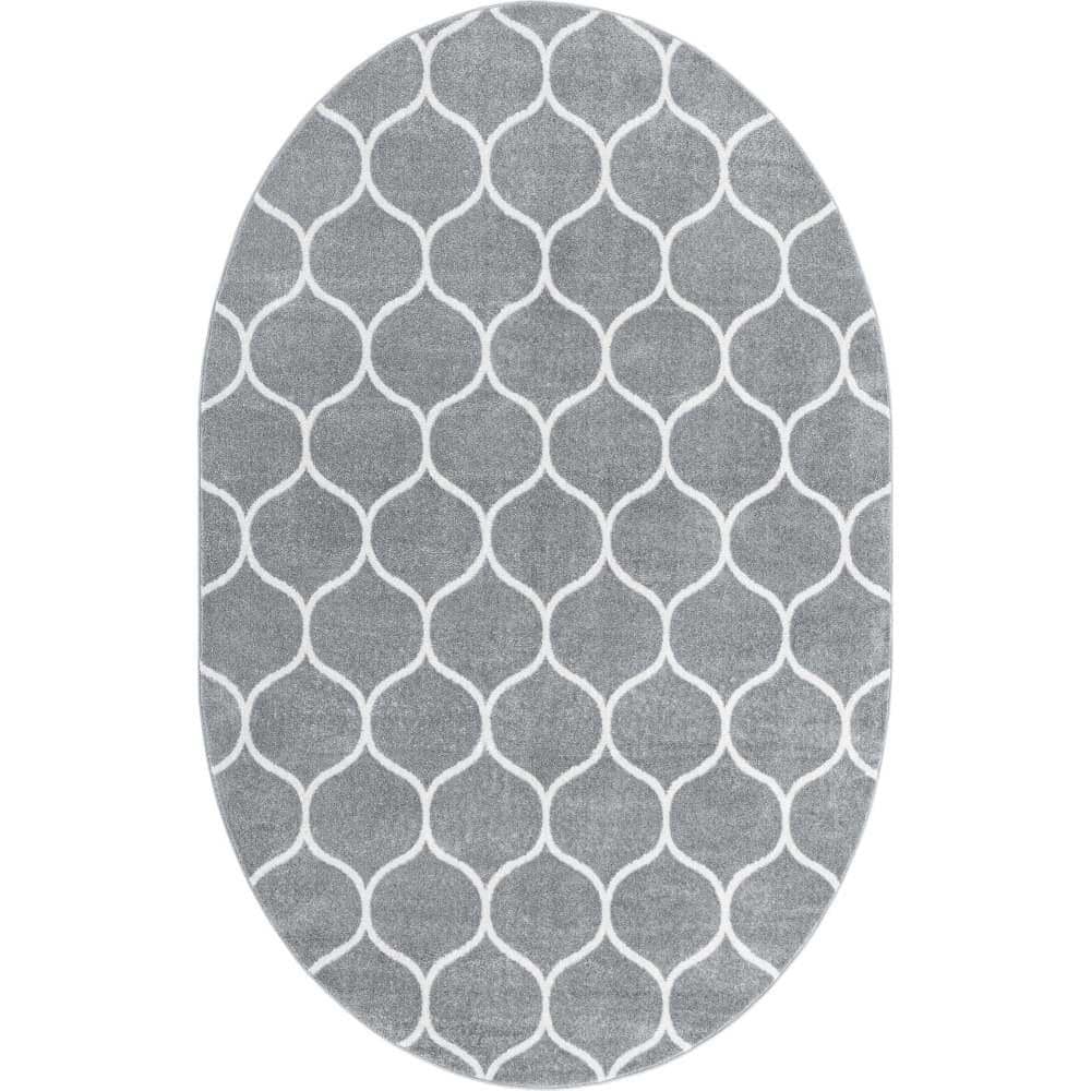 Trellis Frieze Rounded Light Gray 5 ft. x 8 ft. Area Rug price history on PriceWatchPro