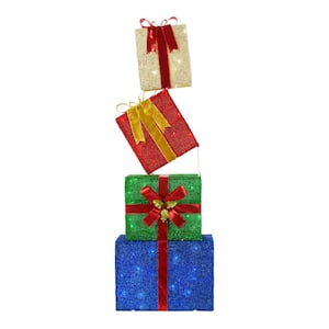 GERSON INTERNATIONAL 72 in. H 3-Stacked Lighted Gifts 7031670EC - The ...