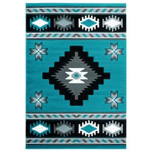 Bristol Caliente Turquoise 2 ft. 7 in. x 4 ft. 2 in. Area Rug