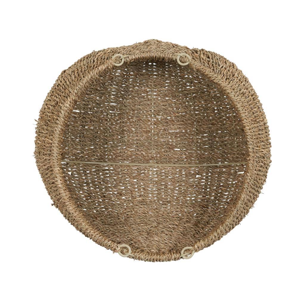 Natural Seagrass Handwoven Storage Baskets with Handles, Set of 2