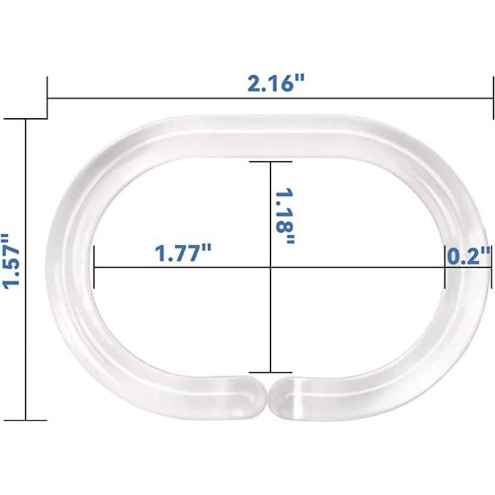 Dyiom Plastic Shower Curtain Rings Hooks, Shower Curtain Rings/Hooks