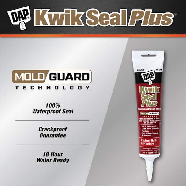 Kwik Seal Plus 5.5 oz. White Kitchen and Bath Premium Kitchen and Bath Siliconized Caulk