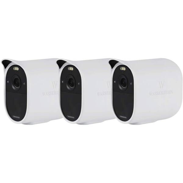 Wasserstein Protective Silicone Skins for Arlo Essential Spotlight Camera - Accessorize and Protect Your Arlo Camera, White (3-Pack)