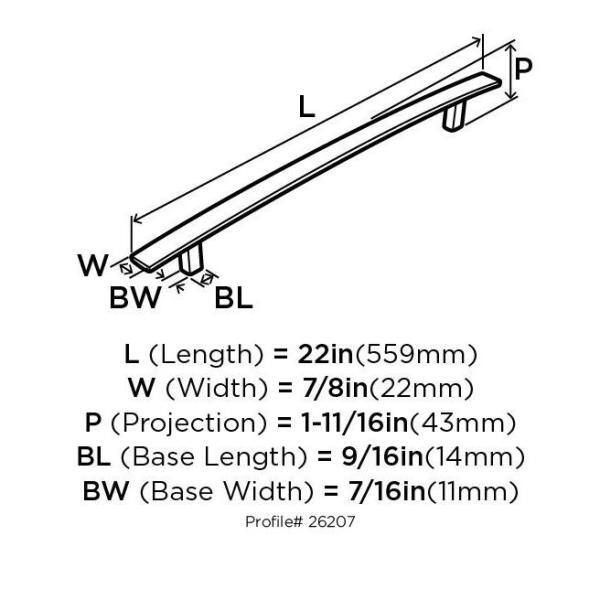 Sleek Brushed Nickel 18" Modern Appliance Pull with Mounting Hardware