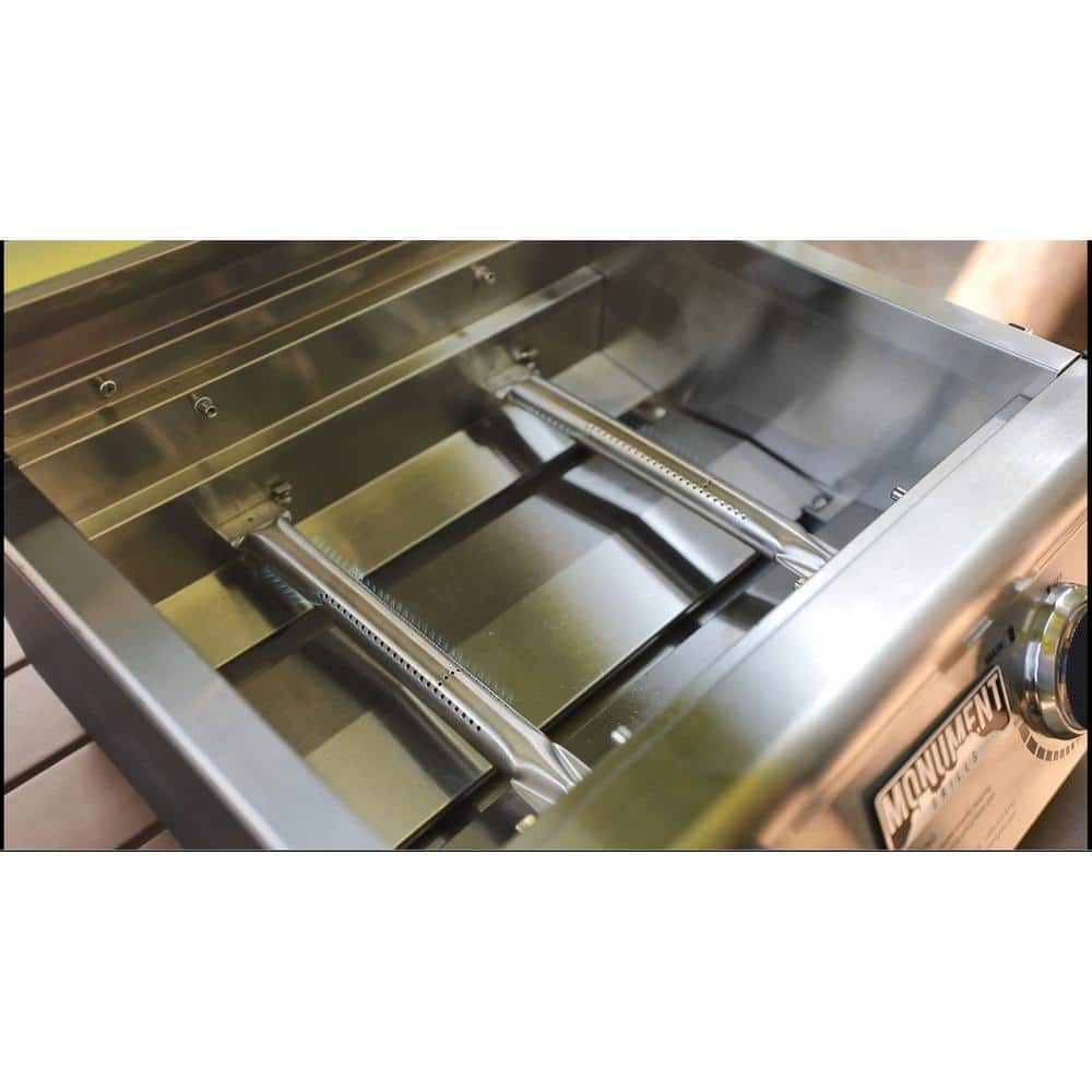Portable Stainless Steel 2-Burner Propane Gas Grill with Clearview Lid