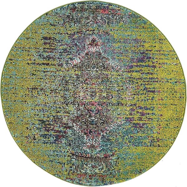Vita Warhol Green 4' 0 x 4' 0 Round Rug