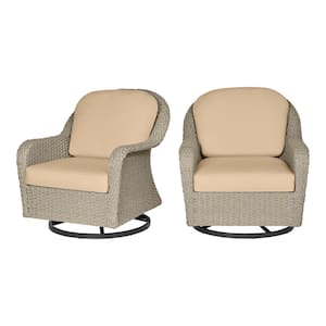 Surrey Park Motion Club Outdoor Chair with CushionGuard Plus Beige Cushions (2-Pack)