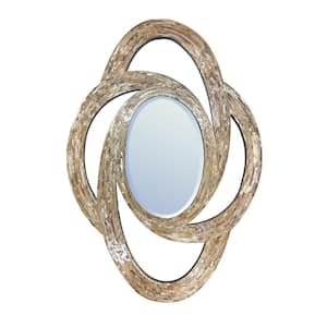 Rosey Mother of Pearl Large Celtic 38 in. x 26 in. Classic Rectangle Framed Rose Decorative Mirror