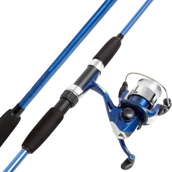 Fiberglass Fishing Rod and Reel Combo - Portable 2-Piece 65 in